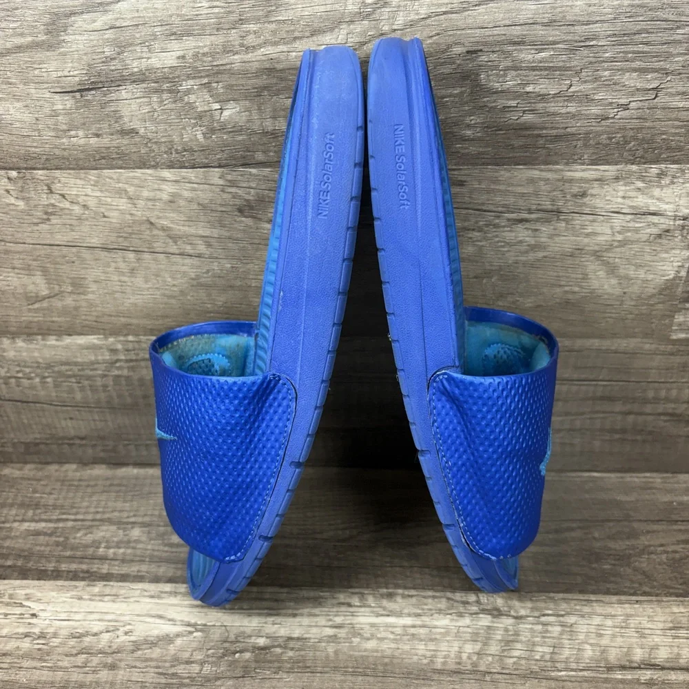 Adidas Swoosh Slides Blue Mens US Size 9 EUR 42.5 431884-444 Sandals - Picture 6 of 11
